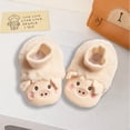 thumbnail image 2 of Generic Slippers Toddler Girl Autumn And Winter Children Toddler Boys And Girls Non Slip Flat Socks Plush Warm Solid Color Cute Pig Shape(0-3 Months,Beige), 2 of 5
