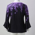 thumbnail image 5 of TSADFHJI Débardeurs pour Femmes Sweat Blouse Vintage Imprimée Col en V Rayée TG Violet, 5 of 5
