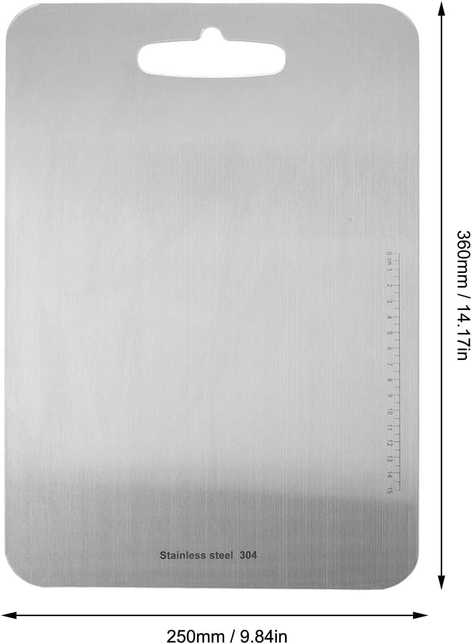 MKEUDQ-Stainless Steel Cutting Board, Double Sided Cutting Board for Kitchen, Cutting Mat Chopping Boards for Meat Fruit & Vegetable Various Cooking Tasks (9.84 * 14.17in)
