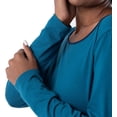 thumbnail image 4 of Fruit of the Loom Women's Long Sleeve Tee and Pant 2 Piece Sleep Set, Dark Sea, 3X, 4 of 10
