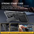 thumbnail image 2 of for Samsung Galaxy A36 5G/A56 5G Case with 2 Pack Screen Protector, Upgrade Slide Camera Cover & Kickstand, Lanyard Strap, Military Grade Shockproof Heavy Duty Robust Bumper Phone Case, Black, 2 of 9