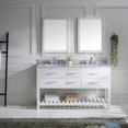 thumbnail image 5 of Caroline Estate 60" Double Bath Vanity in White with White Marble Top and Square Sinks, 5 of 5