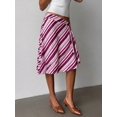 thumbnail image 6 of Multicolor Striped Asymmetrical Wrap Knee-Length Skirt For Women, Elegant Bodycon Flared Design, 6 of 7