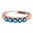thumbnail image 2 of AoneJewelry Blue Diamond 10K 1.00 Carat Five Stone Wedding Band In Rose Gold, 2 of 5