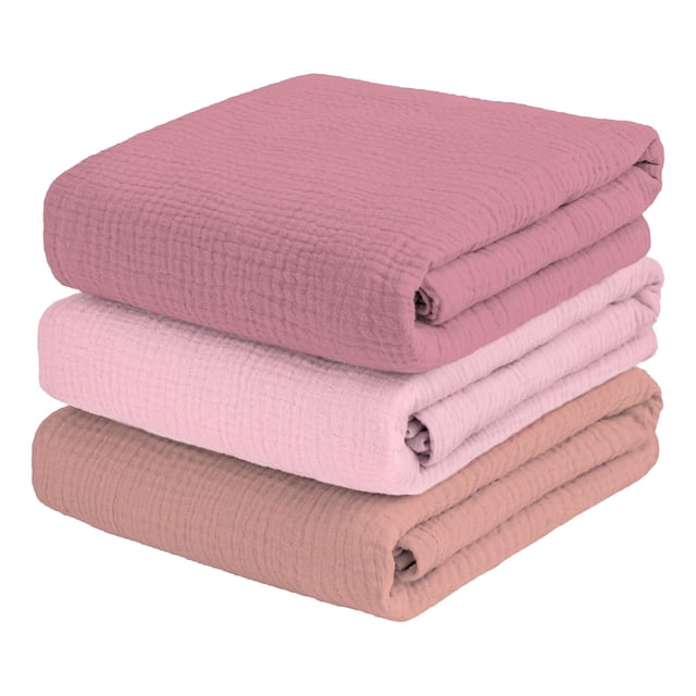Manta Breebleep Muselina para Envolver Bebés Paquete de 3 119x119 cm Rosa