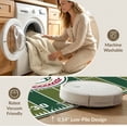 thumbnail image 5 of ODIKA 3'x5' Washable Throw Rug Stain Resistant, Low Profile, Non-Slip Endzone Stripes Soccer Hockey Shaped Artificial Football Field Lines Playful for Entryway, Kitchen, Mudroom, 5 of 7