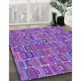thumbnail image 3 of Ahgly Company Machine Washable Indoor Round Transitional Purple Area Rugs, 5' Round, 3 of 7