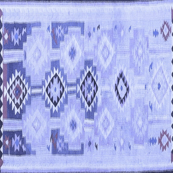 Ahgly Company Indoor Square Southwestern Blue Country Area Rugs, 6' Square