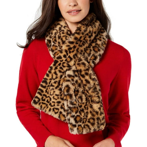 INC International Concepts Women’s Faux-Fur Stole Scarves, Leopard