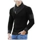 thumbnail image 1 of Moda hombre casual botón manga larga casual sólido cuello alto suéter blusa Pompotops  oipoqjl39353, 1 of 8