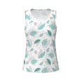 thumbnail image 3 of Picia Leaf Print Green Pattern Women's Workout Tank Top,Breathable Activewear,Slim Fit Athletic Top,Versatile Workout Moisture-wicking top-Large, 3 of 9