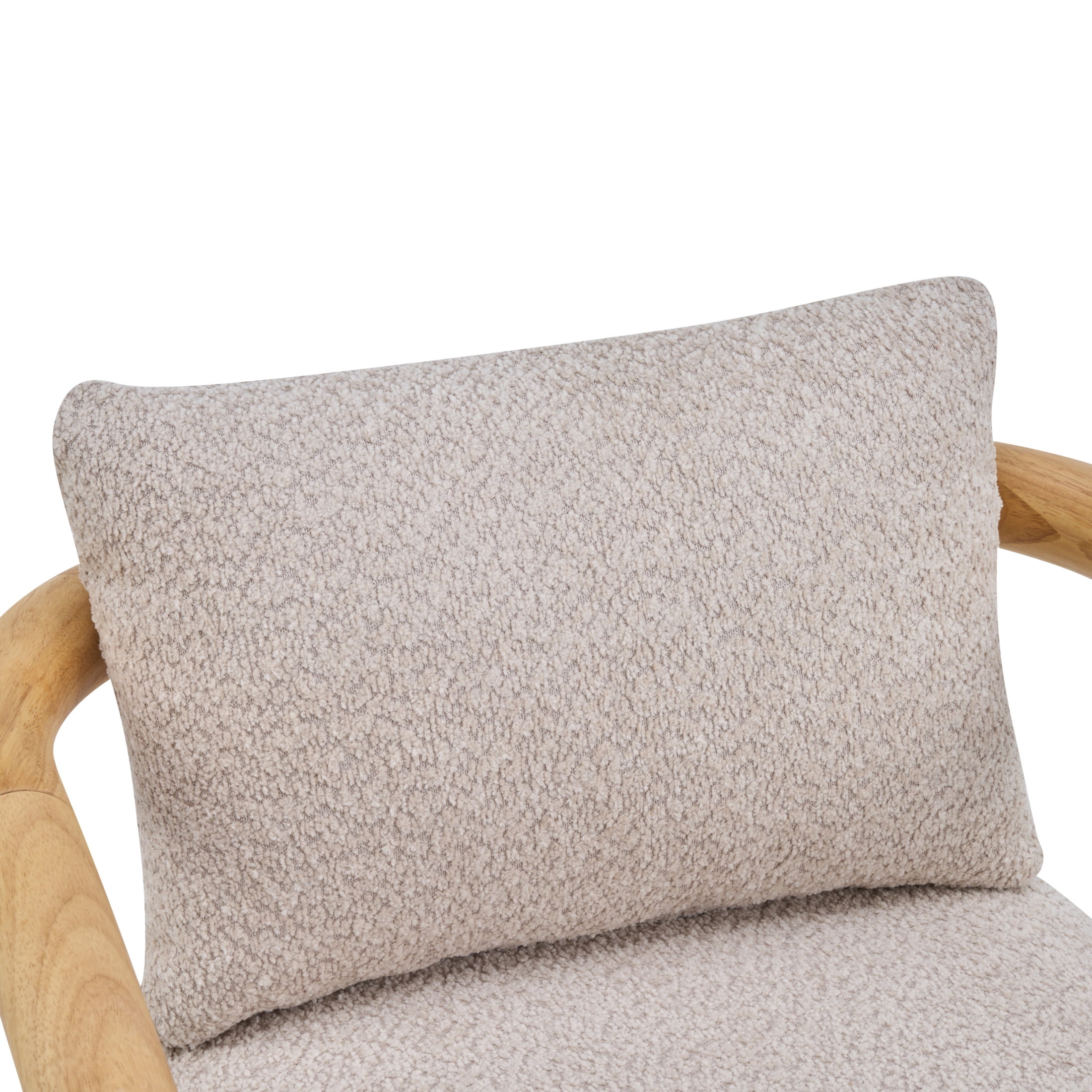 Christopher Knight Home Modern Boucle Upholstered Accent Arm Chair with Wood Frame, Wheat