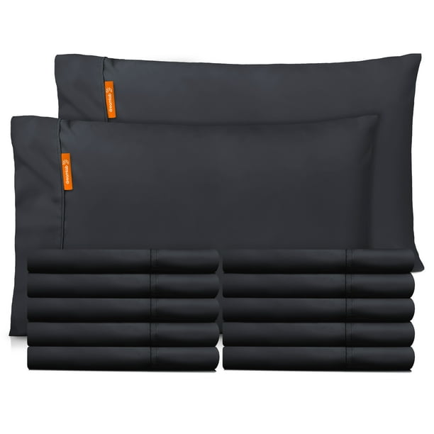 Fundas DE Almohada Dreamlab Premier 1800 Collection Pack 12 Piezas Microfibra Hipoalergénicas Grafito 51 cm x 76 cm