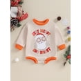 thumbnail image 2 of Suealasg Toddler Baby Boys Girls Christmas Romper Newborn Long Sleeve Santa Claus Print Bodysuit Jumpsuit 3M 6M 12M 18M Infant Boys Girls Playsuit Winter Clothing, 2 of 8