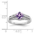 thumbnail image 2 of White Sterling Silver Ring Band Gemstone Amethyst Square Purple Diamond, 2 of 2