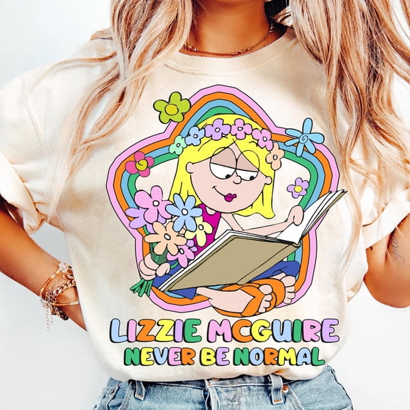 SEIKEMS Vintage Lizzie McGuire Never Be Normal Shirt, Funny Lizzie Y2K Cartoon T-shirt, Magic Kingdom, Disneyland Family Trip, Birthday Gift