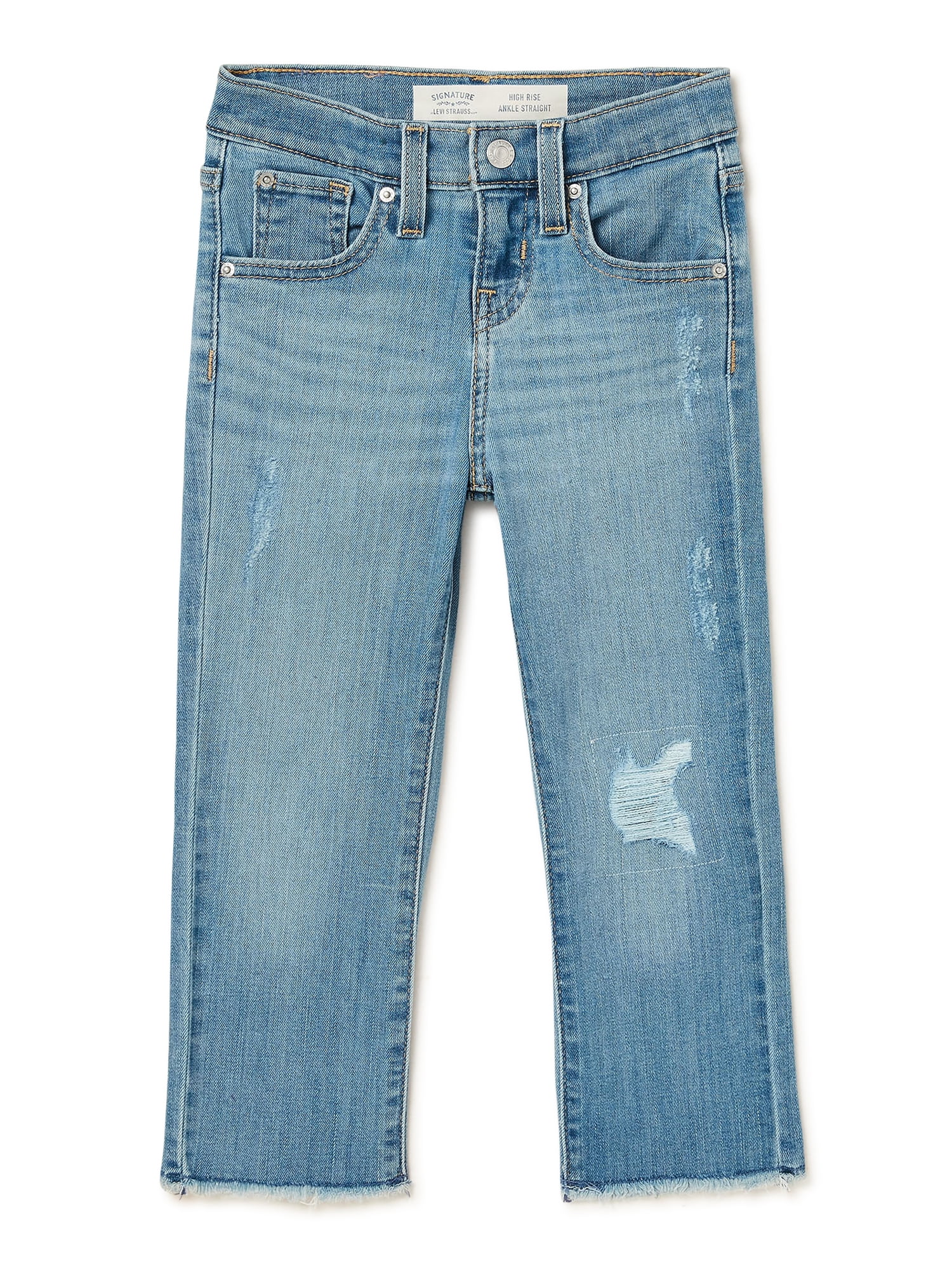 Signature by Levi Strauss & Co. Girls' High Rise Ankle Straight Jeans, Sizes 5-18