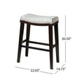 thumbnail image 4 of Noble House Darren Upholstered Saddle Barstool with Nailhead Trim, Set of 2, Beige, 4 of 8
