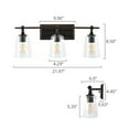 thumbnail image 6 of Better Homes & Gardens 22" Modern 3-Light Bronze Vanity Light, Glass Shades, Bulbs Not Included, 6 of 10