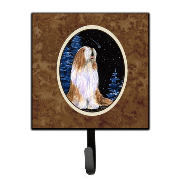 Carolines Treasures SS8467SH4 Starry Night Bearded Collie Leash or Key Holder 7Hx4.25W multicolor