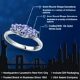 thumbnail image 2 of Gem Stone King 14K White Gold Blue Tanzanite 3-Stone Engagement Ring | 1.06 Cttw | Round 5MM and 4MM | Three Stone Wedding Anniversary Promise Ring for Women (Size 7), 2 of 6