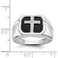 thumbnail image 5 of Solid 14k White Gold Mens Cross Ring Mounting no stones included, 5 of 7
