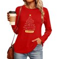 thumbnail image 4 of Christmas Shirts for Women Funny Merry Christmas Graphic T Shirts V Neck Long Sleeve Xmas Tops Blouse, 4 of 7