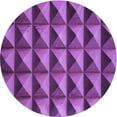 thumbnail image 1 of Ahgly Company Indoor Round Patterned Dark Magenta Purple Area Rugs, 5' Round, 1 of 6