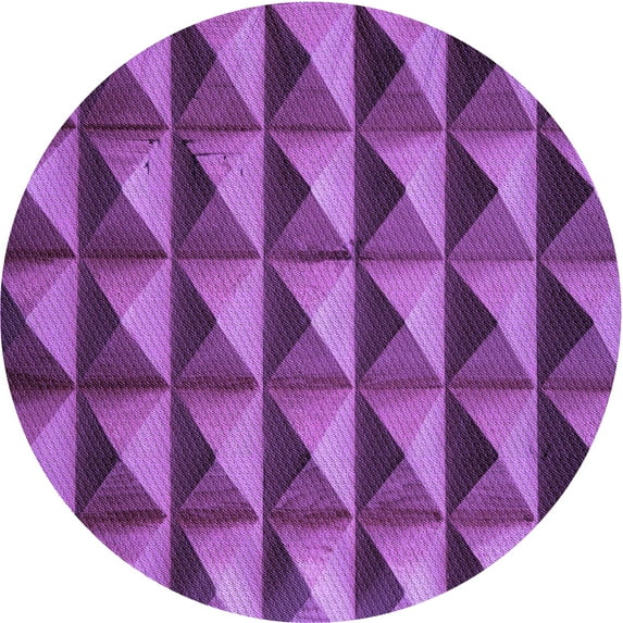 Ahgly Company Indoor Round Patterned Dark Magenta Purple Area Rugs, 5' Round