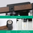 thumbnail image 3 of EDISHINE 3-Light Wood Grain Paint Vanity Lights with Clear Glass Shades,  E26 Base, ETL Listed, 3 of 8