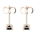 thumbnail image 4 of 14K Solid Gold Push Back Stud Earrings for Women | 0.5 cttw Princess Cut Natural Onyx | Rose Gold, 4 of 5