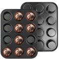 thumbnail image 1 of Pack of 2 Muffin Tray for 24 Muffins, High-Quality Non-Stick Muffin Tray, for Cupcakes, Brownies, 1 of 5