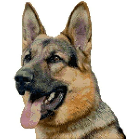 - German Shepherd Dog Portrait Counted Cross Stitch Pattern