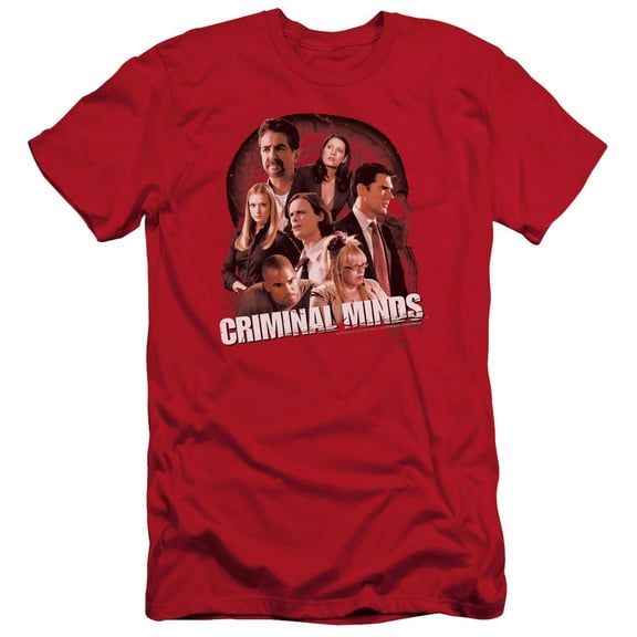 Criminal Minds Brain Trust Adult 30/1 T-Shirt Red