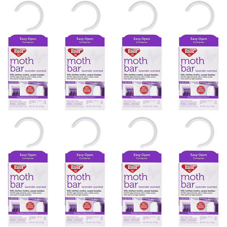Enoz Lavender Moth Killer Bars, Clothes Moth & Carpet Beetle Killer, 6 oz Each, 8-Pack