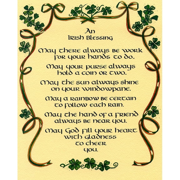 Catholic print picture - Irish Blessing - 8" x 10" ready to be framed