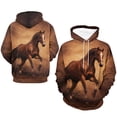 thumbnail image 4 of LAOLIUSN Novelty Horse Print Hoodie Animal 3D Pattern Sweatshirt Hooded Pullover with Pocket S-4XL, 4 of 7