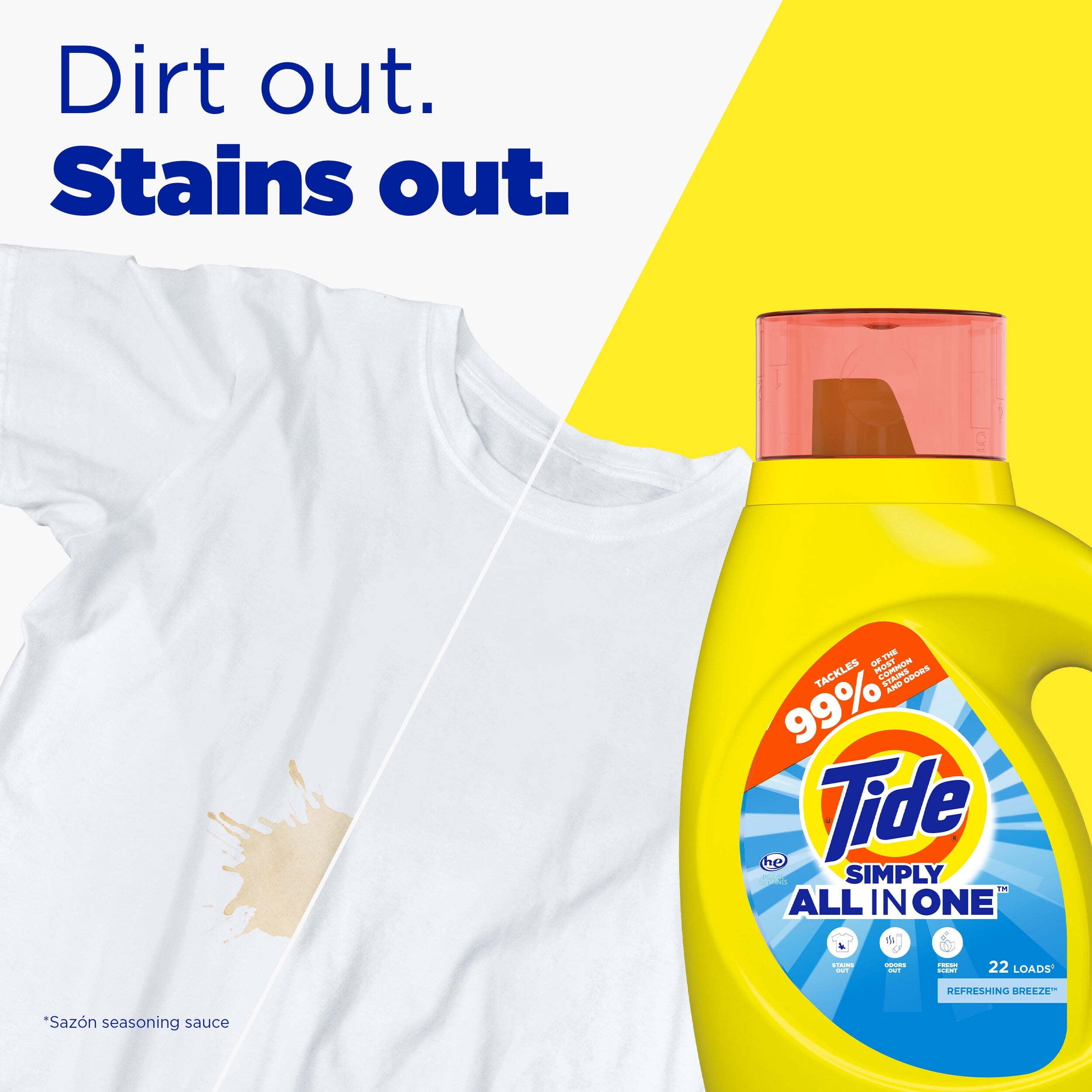 (3 pack) Tide Simply Refreshing Breeze, 22 Loads Liquid Laundry Detergent, 31 fl oz