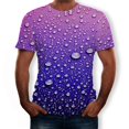 thumbnail image 4 of MSJUHEG Chemises pour Hommes Hauts d'Entraînement Col Rond Manches Courtes Nouveau Style d'Été Imprimé 3D Blouse Confortable Mode Chemises pour Hommes Violet S, 4 of 5