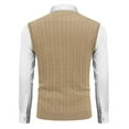 thumbnail image 2 of COOFANDY Men's Sweater Vest V Neck Slim Fit Cable Knitted Sleeveless Pullover Sweater Tan, 2 of 6