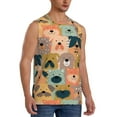 thumbnail image 2 of Fotbe Men's Colorful Dogs Print Men's Sleeveless Muscle Tank Tops Casual T-Shirts for Gym Workout Beach-Small, 2 of 8