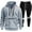 Light Gray, variant on Men's Zip Up Hooded Sweatshirt And Joggers Set Casual Two Piece Outfit With Multiple Pockets For Spring Fall Sportswear