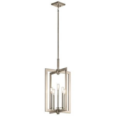 Classic Five Light Pendant - Pendants 5 Light With Classic Pewter Finish Steel Drum Candelabra Base 14 inch 300 Watts