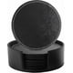 thumbnail image 1 of Beverage Leather Coasters with Holder Set of 6, PU Leather Coasters for Various Cups and Mugs (Round Black), 1 of 5