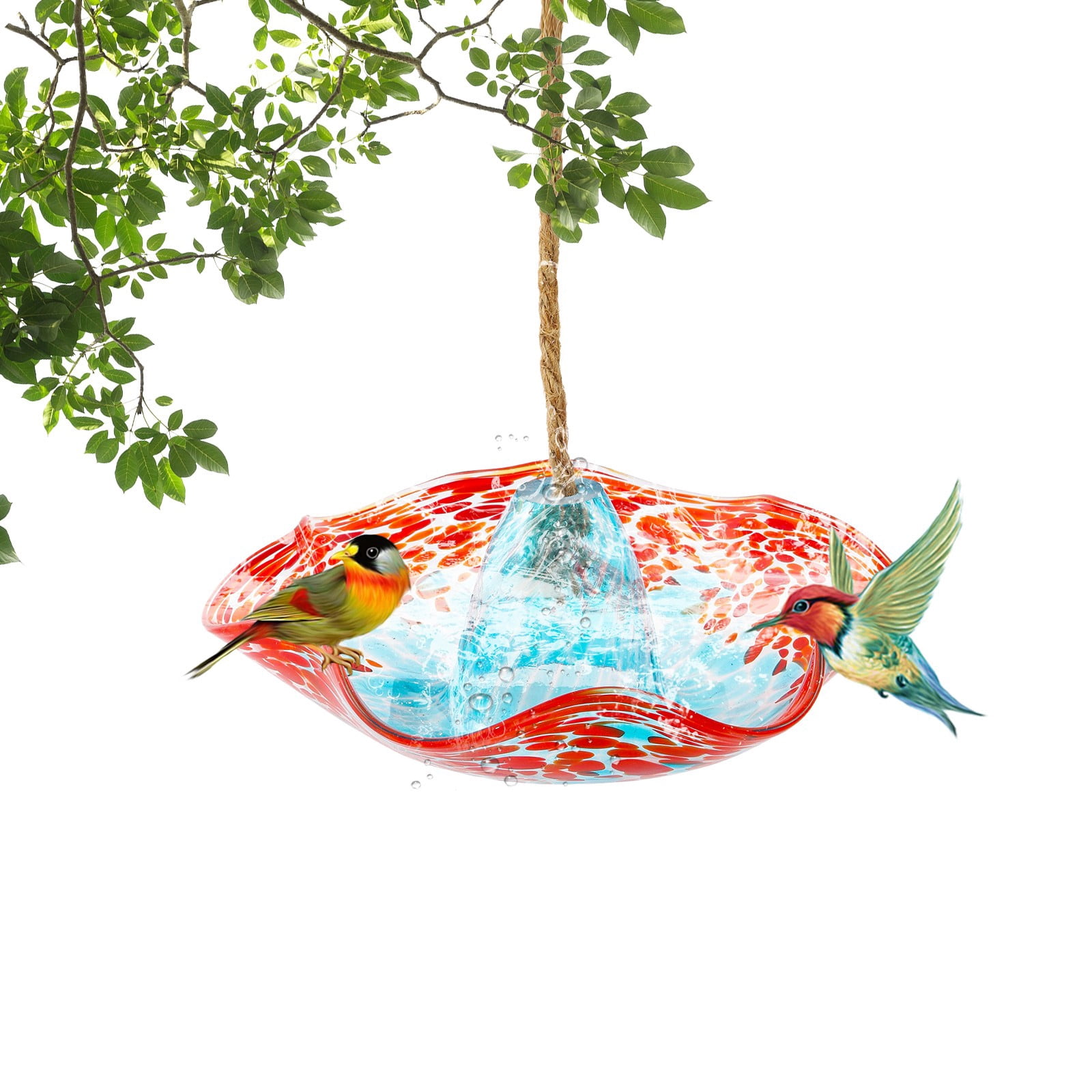 ZLBDYG Outdoor Hanging Bird Feeder – Windproof & Rainproof Wild Bird Feeding Station with 3 Hooks, Colorful Garden Decor for Backyard, Patio & Birdwatching Enthusiasts