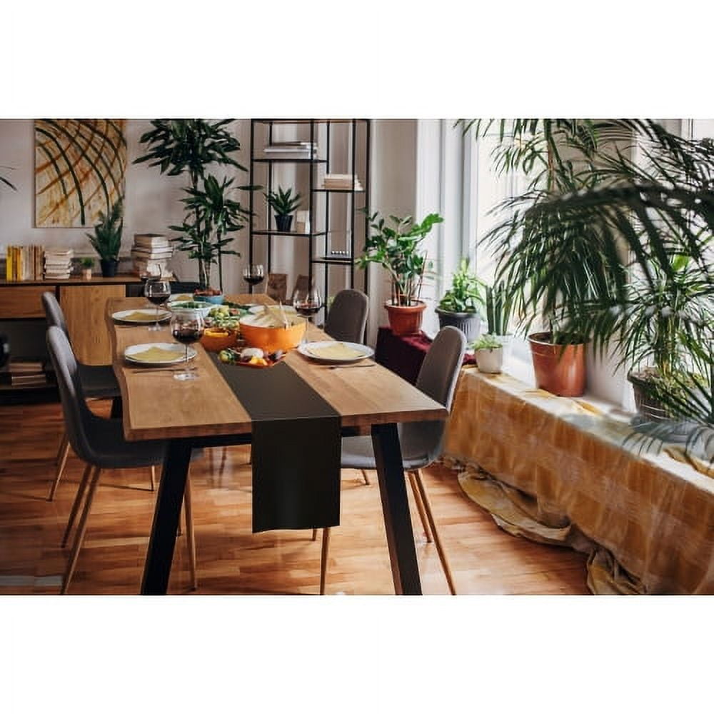Exquisite 14" X 200' Select A Size Plastic Table Runner with Built-In Slide Cutter - Black