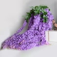 thumbnail image 6 of Wisteria Vine Artificial Flowers for Home Wall Decoration, Silk Flower String for Living Room Arrangement, Realistic Hanging Vines for Event Scenery Decor, A Bunch of Red Artificial Vine Flowers, 6 of 8