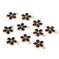 thumbnail image 3 of EHJRE 10Pcs Enamel Flower Charms Pendants for Jewelry Making Bracelets DIY Black, 3 of 9