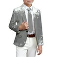 thumbnail image 2 of YMNXA Big Kids Boys Christmas Formal Coat Long Sleeve Lapel Snowflake Print Comfortable Jacket For Party Grey 11-12 Years, 2 of 4