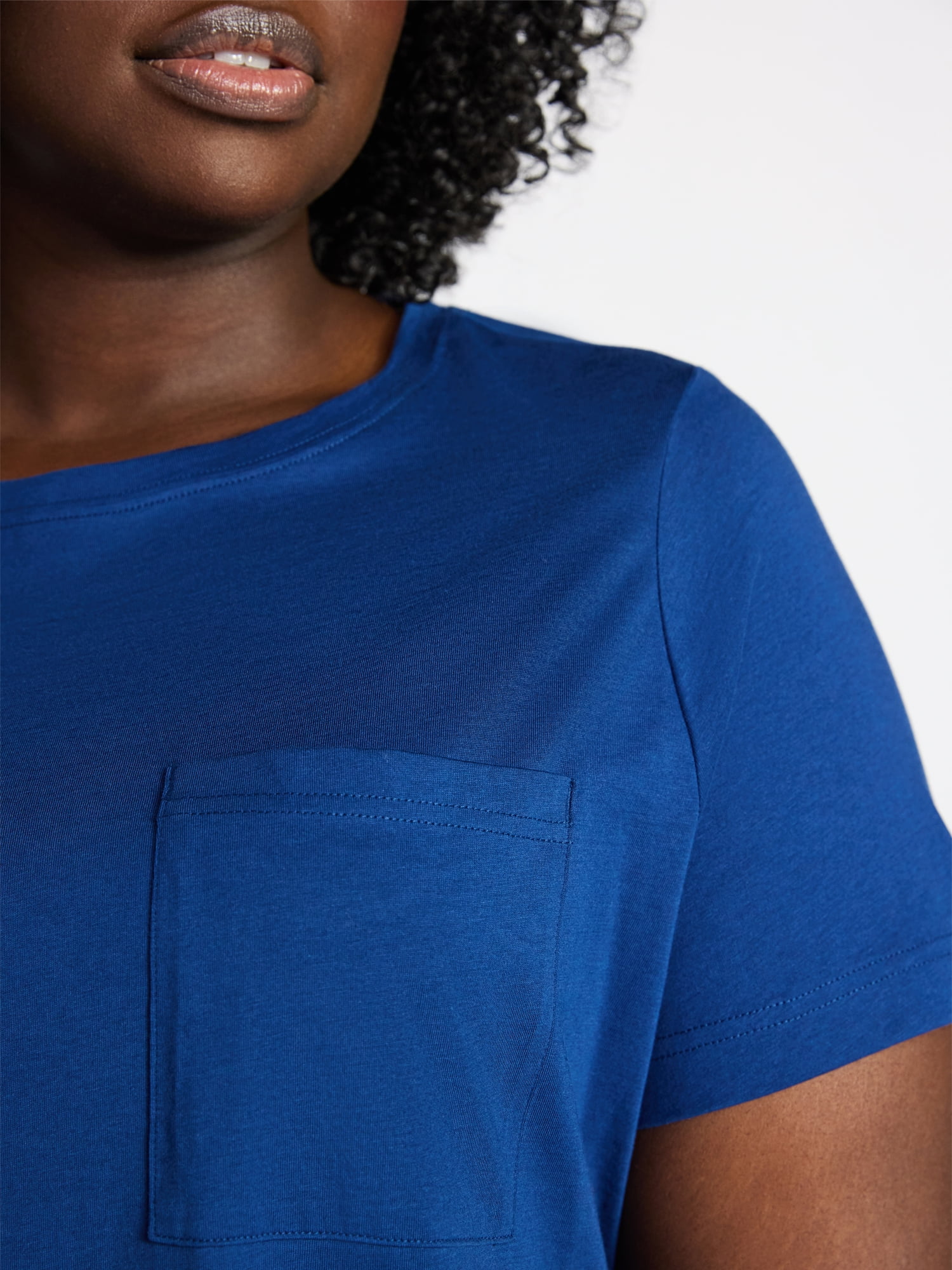 Terra & Sky Women's Plus Size Pocket T-Shirt Dress with Short Sleeves, Sizes 0X-5X